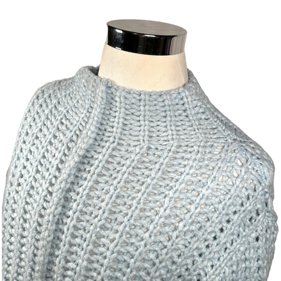 Saturday Sunday Anthropologie Chunky Sweater Womens XS Tight Knit Blue Pullover - Picture 5 of 10